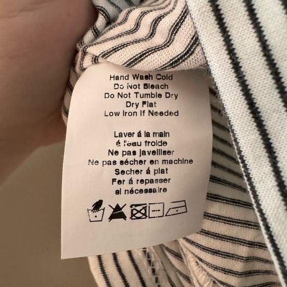 LUSH Tamara Cropped Knot Front Knit Tee, black & white striped, NWT size XL - Picture 9 of 13